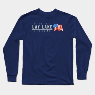 Lay Lake USA - light text Long Sleeve T-Shirt